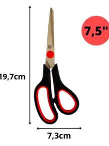 Kit 3 Tesouras Em Aço Inox Corte Costura Artesanato Domestico e profissional 5" 7" 7,5" - Damasco - Visão 4