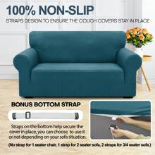 YSTYLE Stretch Sofa Cover 1/2/3/4 Seater, Sofa Cover Non-Slip With Armrest, Elastic Couch Cover Jacquard, Universal Sofa Cover Modern, Sofa Cover Dog Cat For Living Room - Royal Blue - View 5