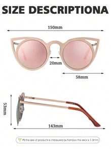 1 pereche ochelari de soare rotunzi cu ochi de pisică pentru femei, cu decupaj metalic, lentile cu oglindă flash, ochelari de soare vintage cu gradient, ochelari de soare punk, ochelari pentru condus, petrecere, cosplay și club, accesorii pentru costume de Halloween, elemente de bază pentru toamnă și iarnă, ținute de afaceri, cadouri casual pentru vară, vacanță la plajă, în aer liber, călătorii