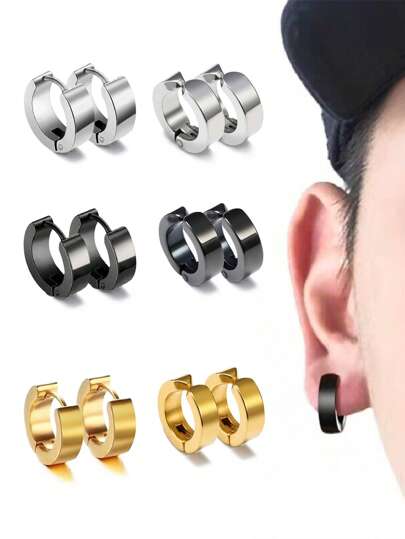2 chiếc khuyên tai vòng tròn bằng thép không gỉ (4*9mm) Anime Vanita cosplay tùy chỉnh khuyên tai kẹp xương khuyên tai cho nam nữ