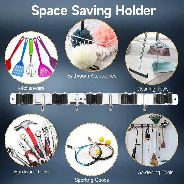 Herramientas de limpieza, Bolsa, Organizador, Almacenamiento, Cocina - Plateado - Añade 4