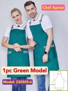 1 件新款厨师围裙，带可调节肩带，加厚透气帆布厨房围裙，防油烹饪围裙，适用于家庭、餐厅、咖啡厅、美容院 - 彩色 - 查看 6