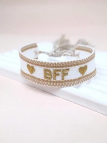 1條刺繡字母boho珠寶友誼手編經典流蘇設計,手工製作,適用於贈送給摯友、聚會、旅遊和日常佩戴等,理想的禮物選擇 - 字母 - 查看 18