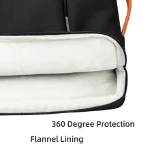 360° Protective Laptop Case Sleeve 15.6 Inch Computer Bag Notebook Bag Compatible With MacBook Pro 16, Asus Notebook, Side Open 13-14 Inch Messenger Bag With Handle - Black - View 3