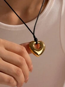 1件18k鍍金時尚吊墜項鍊,適合女士日常佩戴 - 彩色 - 查看 2