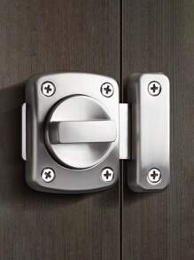 1 件插销锁 - 重型铁门插销锁，双面旋转门五金件 - 銀色 - 查看 1