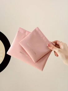 1 个数据线收纳袋，自动闭合大容量便携式通勤袋，适用于化妆品和杂物化妆包收纳袋化妆品收纳袋化妆品收纳盒化妆品收纳架化妆包化妆品收纳袋化妆品收纳袋 - 粉色 - 查看 1