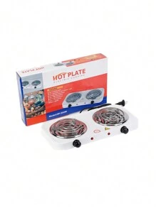 Parrilla Electrica Induccion Estufa Hornilla Doble Termostato Cocina Control de Temperatura  127v - Blanco - Ver 2