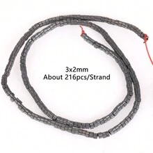 1條天然赤鐵礦石黑色啞面幾何圖案愛心立方圓珠珠寶製作配件耳環項鍊diy配件 15" - 彩色 - 查看 23