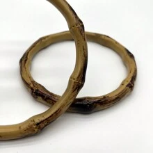 Beautiful Bamboo Women's Bag Handbag Handle DIY Elegant Bag Buckle Making Accessories Crochet Bag Small Bag Accessory Bag Handle - Apricot - View 4