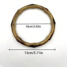 Beautiful Bamboo Women's Bag Handbag Handle DIY Elegant Bag Buckle Making Accessories Crochet Bag Small Bag Accessory Bag Handle - Apricot - View 3