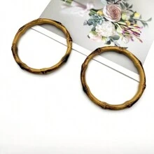 Beautiful Bamboo Women's Bag Handbag Handle DIY Elegant Bag Buckle Making Accessories Crochet Bag Small Bag Accessory Bag Handle - Apricot - View 2