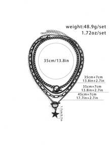4pcs/Set Vintage Simple Flat Snake Chain Alloy Pendant Necklace With Lobster Clasp, Adjustable Stacking Necklaces, Wear It Daily Or As Festival Gift