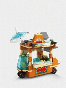 1入組街景建築模型/微小型微粒建築積木玩具,創意有趣的臭豆腐車/章魚小丸子車/冰淇淋車/新鮮果汁車/烤栗子車/熱狗面包車/串燒車/甜點車結構拼圖裝配,學習益智遊戲 - 彩色 - 查看 28