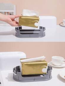 1入創意裝飾面紙盒，家用手帕盒，可愛的廁所、廚房、客廳和臥室面紙盒 - 白色 - 查看 10