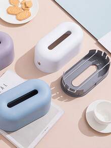 1入創意裝飾面紙盒，家用手帕盒，可愛的廁所、廚房、客廳和臥室面紙盒 - 白色 - 查看 6