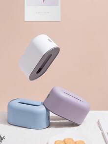 1入創意裝飾面紙盒，家用手帕盒，可愛的廁所、廚房、客廳和臥室面紙盒 - 白色 - 查看 3