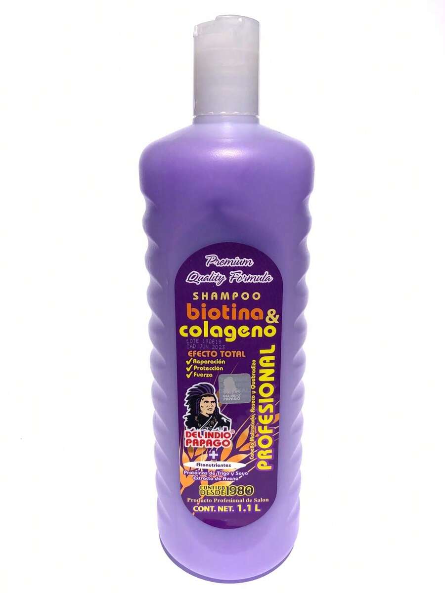 Shampoo Biotina Y Colágeno 1.1 Lt Indio Papago - Morado - Ver 1
