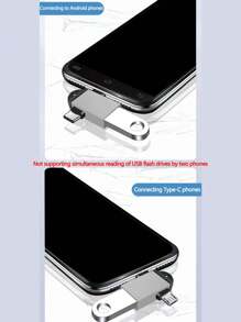 1pc Type-C/Android Dual-Use Usb Conversion Adapter, Suitable For Devices Such As U Disk, Cooler, Card Reader, Phone, Computer, Mouse, Otg Conversion Adapter - Silver - View 4