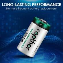 Rapthor CR123A 3 V Lithium-Batterie, 1650 mAh, hohe Lithium-Batterien, 3 V, 123 A, mit integriertem PTC für Taschenlampen, Spielzeug, Alarmsystem, Mikrofone, 20 Stück - 3V - Übersicht 4