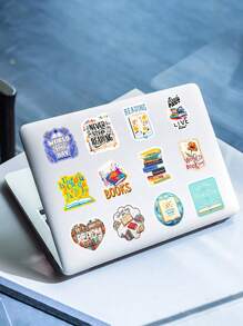 50 Sheets Reading Themed Stickers For Notebook, Phone Cover Decoration - Multicolor - View 3