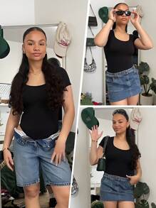 2件套女士无缝束腰连体衣，提臀收腹，平坦小腹，塑身连体衣，束腰带，提臀塑形，露背塑形连体衣 - 彩色 - 查看 9