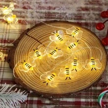 1.25m 10led Copper Wire Light String With Bee Shaped Decoration, Animal Themed Cute Mini String Lights - Clear - View 9