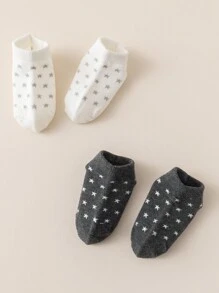 12 Pairs Infant/Toddler Boys' And Girls' Star & Stripe Classic Combination No-Bone Seam Anti-Slip Socks - Multicolor - View 5