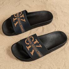 2025 New Style Men's Thick Sole Slippers,Indoor/Outdoor House Bathroom Waterproof Anti-Slip Beach Slide Sandals