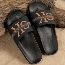 2025 New Style Men's Thick Sole Slippers,Indoor/Outdoor House Bathroom Waterproof Anti-Slip Beach Slide Sandals