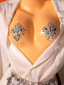 1 đôi Gợi cảm Lễ hội Nắp núm vú , Đóng vai Cơ thể Hình dán Đối với Của phụ nữ Cơ thể , Mặt Và Ngực Đồ trang trí Đồ trang sức - Nhiều màu - Xem 4