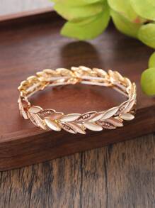 1入組波西米亞復古鋅合金幾何造型銀色彩繪搪瓷手鐲,適合女士派對、禮物或個性化穿搭 - 銀色 - 查看 5