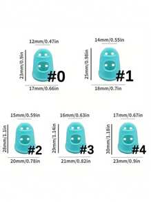 5pcs Breathable Silicone Thimble For DIY Crafts And Sewing - Silicone Finger Protective Finger Sleeve Guitar Finger Sleeve Beginner's Practice Of Using String Protectors (5 Colours,5 Size) - Multicolor - View 6