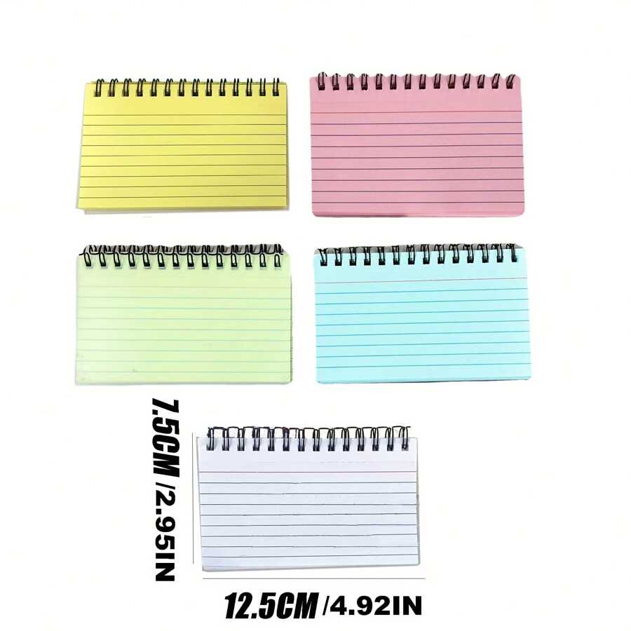 5Color Spiral Notebook With Removable Pages, HorizontalLine Index