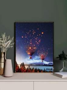 Conjunto completo de pintura de diamante "One Piece Night Seaside Pattern" con taladro completo - Negro - Ver 4