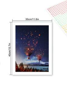 Conjunto completo de pintura de diamante "One Piece Night Seaside Pattern" con taladro completo - Negro - Ver 2