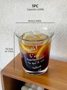 1 cốc thủy tinh, cốc đồ họa chữ cái hiện đại cho gia đình - trắng - Xem 2