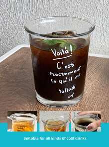 1 cốc thủy tinh, cốc đồ họa chữ cái hiện đại cho gia đình - trắng - Xem 4