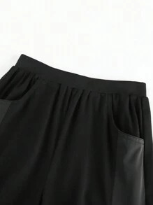 Annil Boys' Knit Capri Pants, Suitable For Summer Sports, Cool And Comfortable, Versatile Casual Pants - Black - View 4