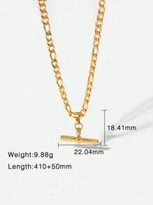 Uworld 1 件 18k 镀金个性化复古 T 型吊坠绳链项链，适合女性日常佩戴