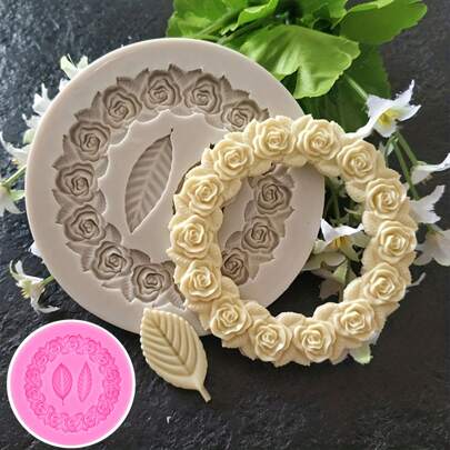 1pc Rose Silicone Mold, Candle Mold, Soap Mold, Resin Molds, DIY Soft Pottery Clay Drop Glue Decorative Mold, Hand Decorative Art Tools