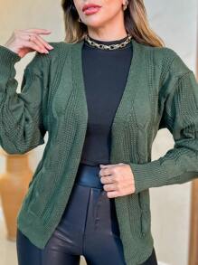 Women Cardigans - Army Green - View 3
