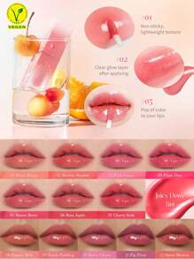 Dasique Juicy Dewy Tint #11 无花果李子色，持久保湿唇彩，不粘腻，打造健康光泽，精致妆容，锁色，纯素，无动物实验，韩国化妆品，3.5克/0.12盎司 - #11 Fig Plum - 查看 8