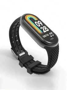 1 件男女款竹节表带，适用于小米手环 7 6 5 4 3，蜂窝纹理，适用于小米手环 8，运动带，硅胶表带，替换智能手表手环，适用于小米手环 3 4 5 6 7 8，黑色 - 黑色 - 查看 15