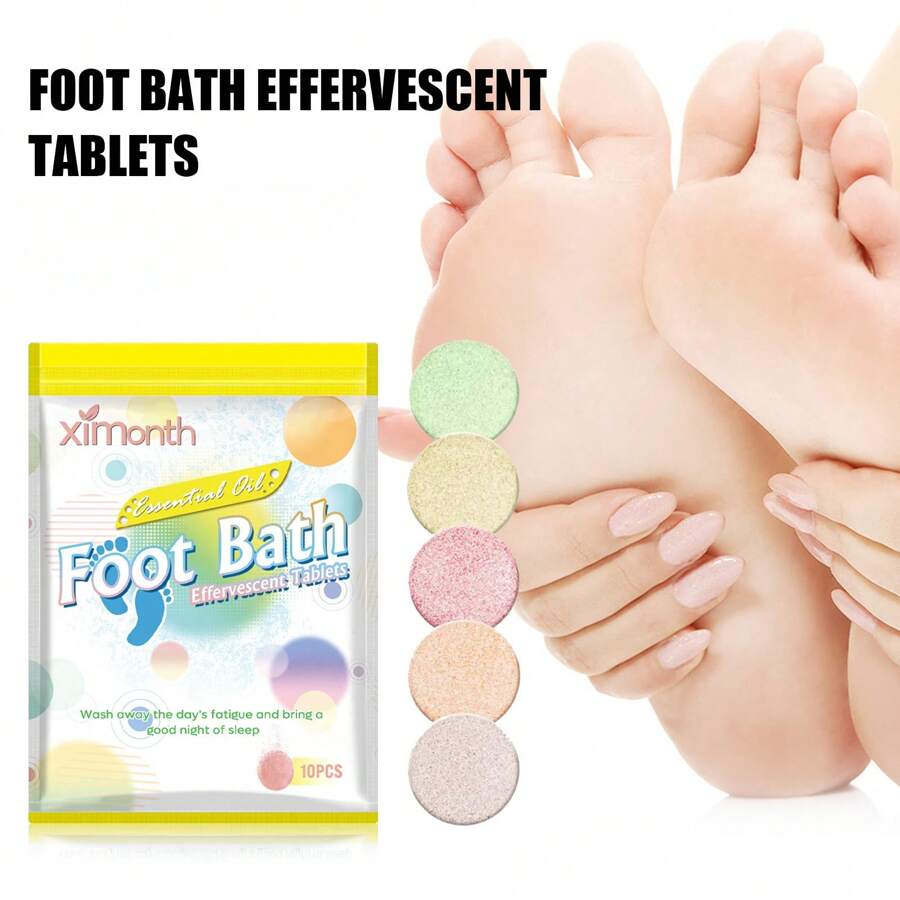 30pcs/3packs Essential Oil Foot Bath Effervescent Tablets, Foot Bath