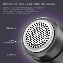 Quitapelusas electrico para ropa recargable, con 5 cuchillas Reemplazables, potente succión, con tapa trasera con fijación magnética, adecuado para todo tipo de ropa, Nergo - Negro - Ver 7