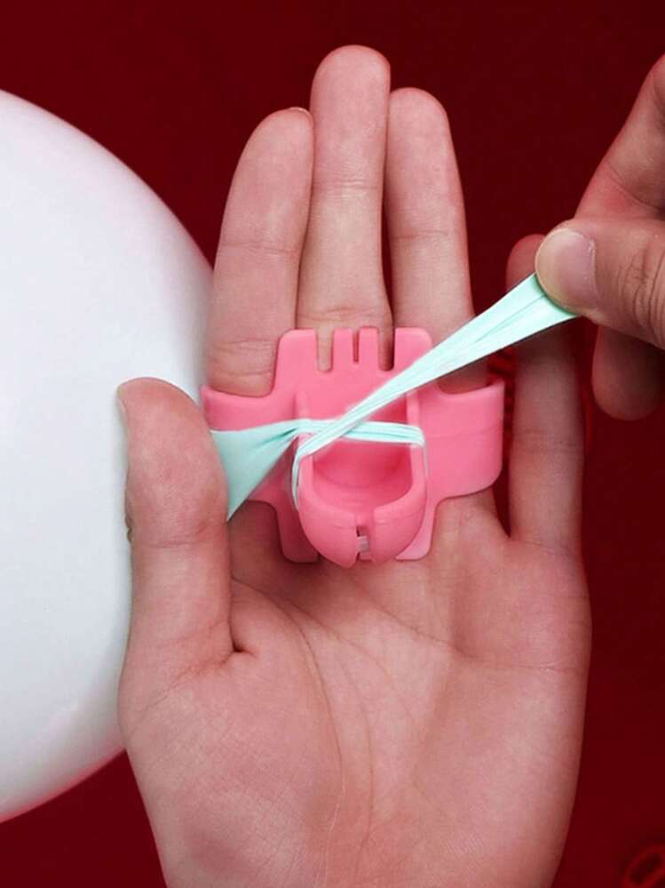 1pc Balloon Tying Tool, Easy Knot Tying Balloon Decorating Strip Tool For Wedding Birthday Party Decoration - Pink - View 1
