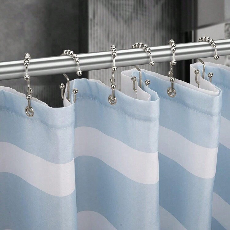 2 件/12 件浴帘环，双挂钩，防锈金属双面淋浴钩，浴室窗帘钩，银色/黑色家居浴室装饰秋季装饰浴室配件 - 彩色 - 查看 8