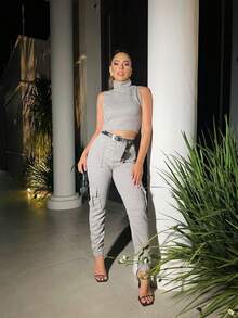 Women Sweater Co-Ords - Xám - Xem 1