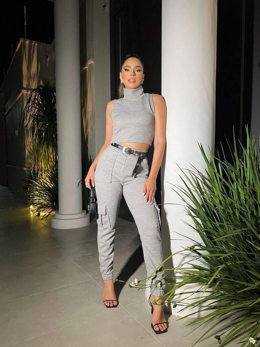 Women Sweater Co-Ords - Xám - Xem 1